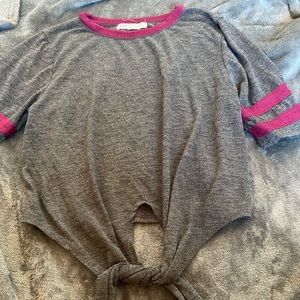 Grey and maroon shirt ties In front